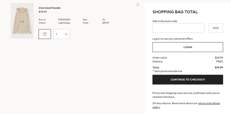 H&M presents its return policy in clear, easy to understand language to make shopping as easy as possible.