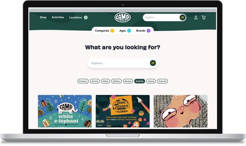 A screenshot of Camp’s website.