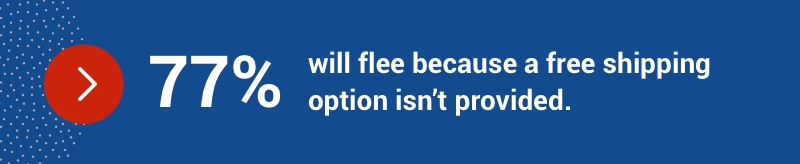 77% will flee because a free shipping option isn’t provided.