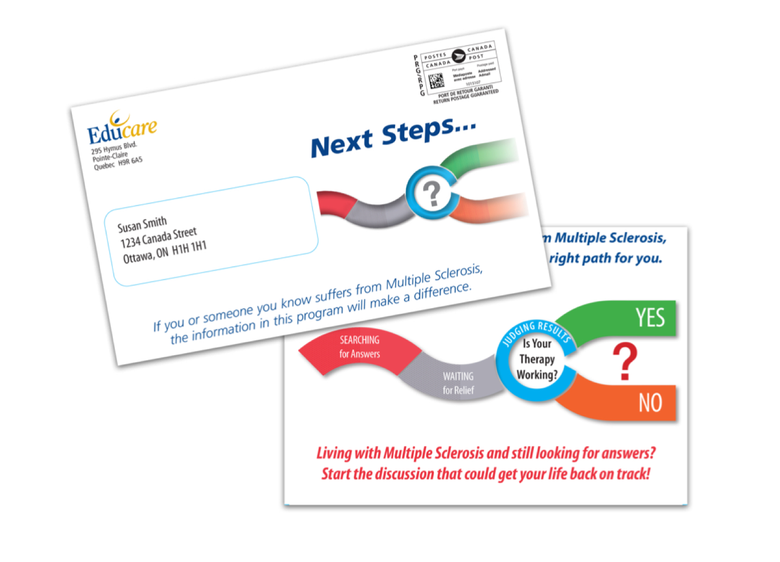 An example of an outer envelope and letter design from Educare.
