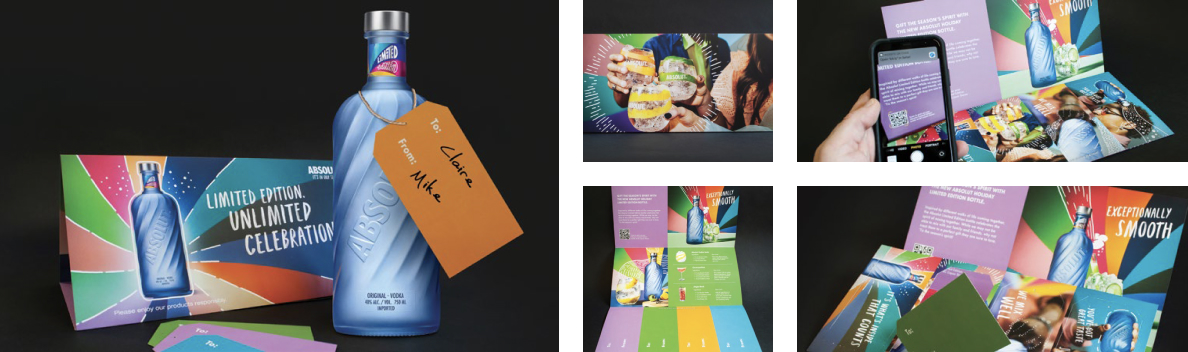 Examples of Absolut Vodka’s direct mail pieces. 