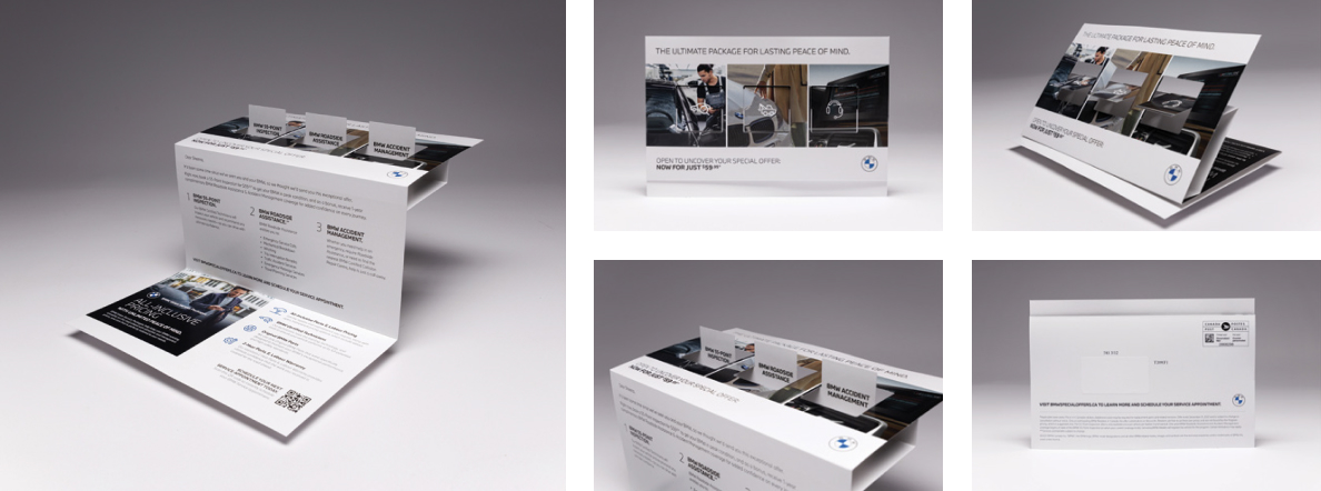 Examples of BMW Canada’s direct mail pieces.