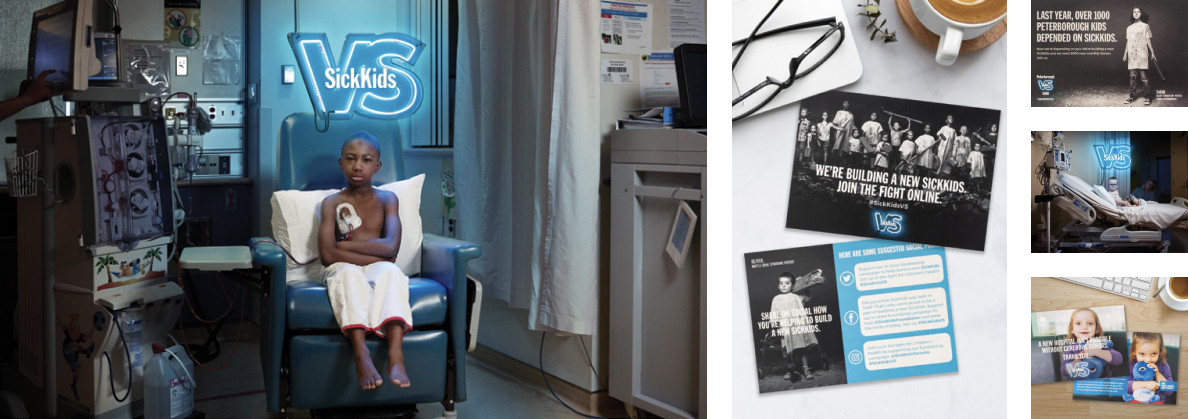 Examples of SickKids’ direct mail pieces.