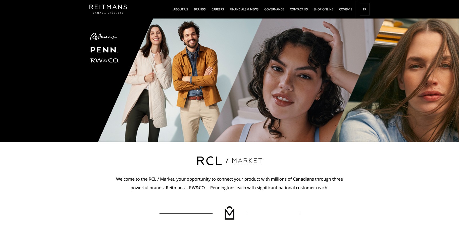 The RCL Market webpage.