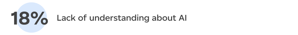 Lack of understanding about AI (18%)