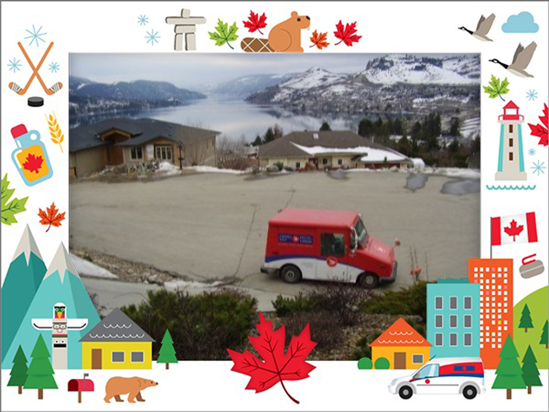 Canada Post employee with delivery vehicle.