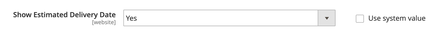 A screenshot of an online store dashboard. User is configuring how expected delivery date will appear on the checkout page.