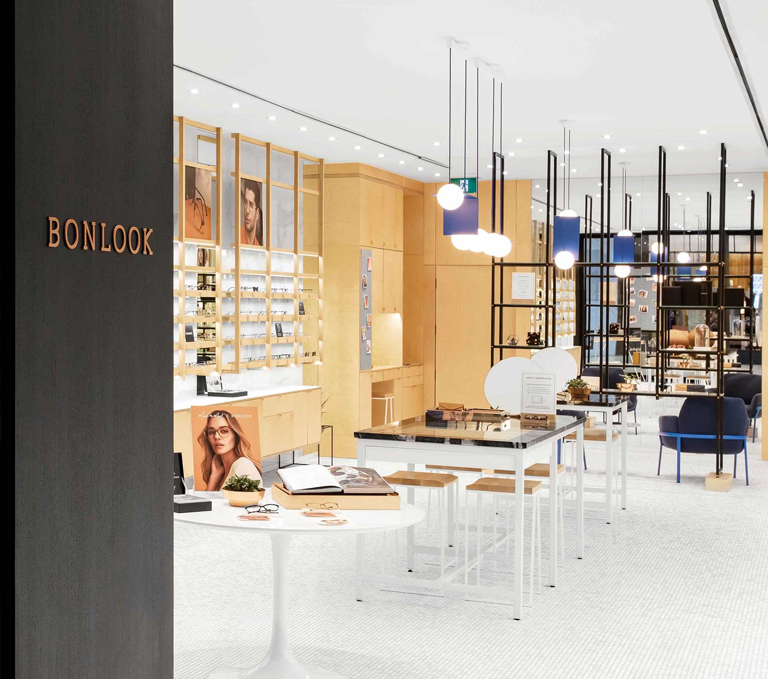 The inside of a BonLook retail location.