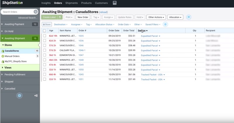 ShipStation’s “Awaiting Shipment” view allows you to prioritize and manage orders from multiple channels.