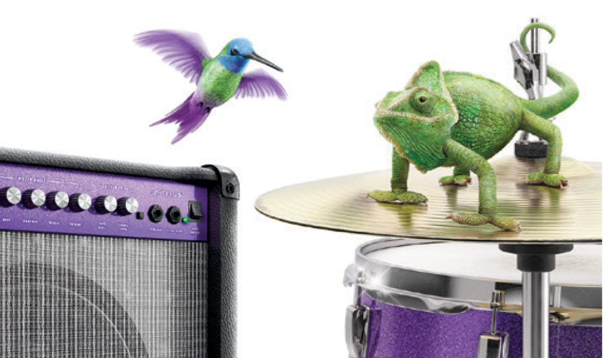 Telus a misé sur une image de marque remarquable pour évoquer la nature et la musique.