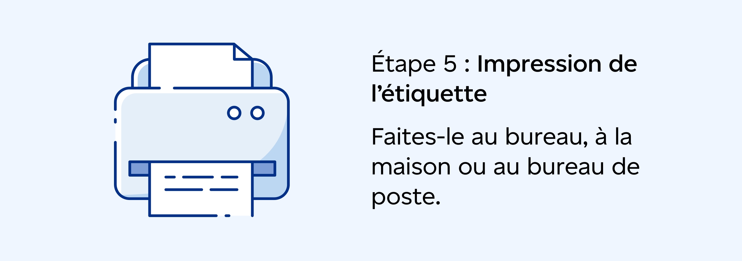 Étape 5 : Impression de l’étiquette : Faites-le au bureau, à la maison ou au bureau de poste