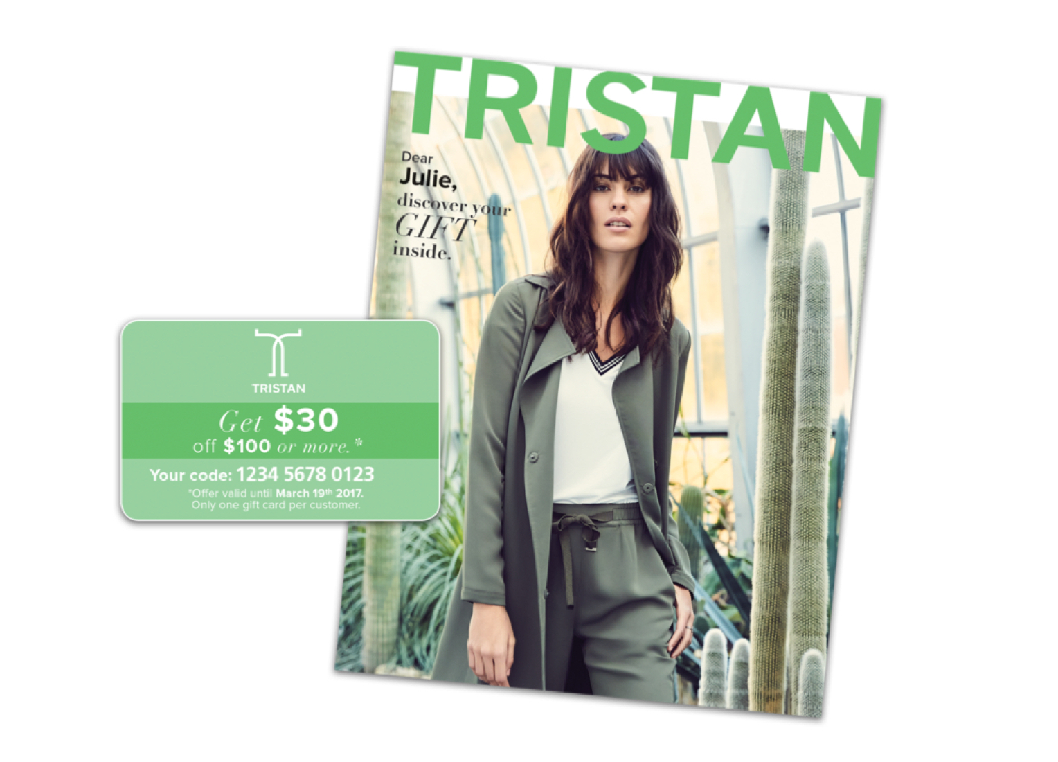 Exemple de catalogue de la marque de vêtements Tristan. (Envois de la campagne en anglais seulement.)