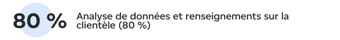 Analyse de données et renseignements sur la clientèle (80 %)