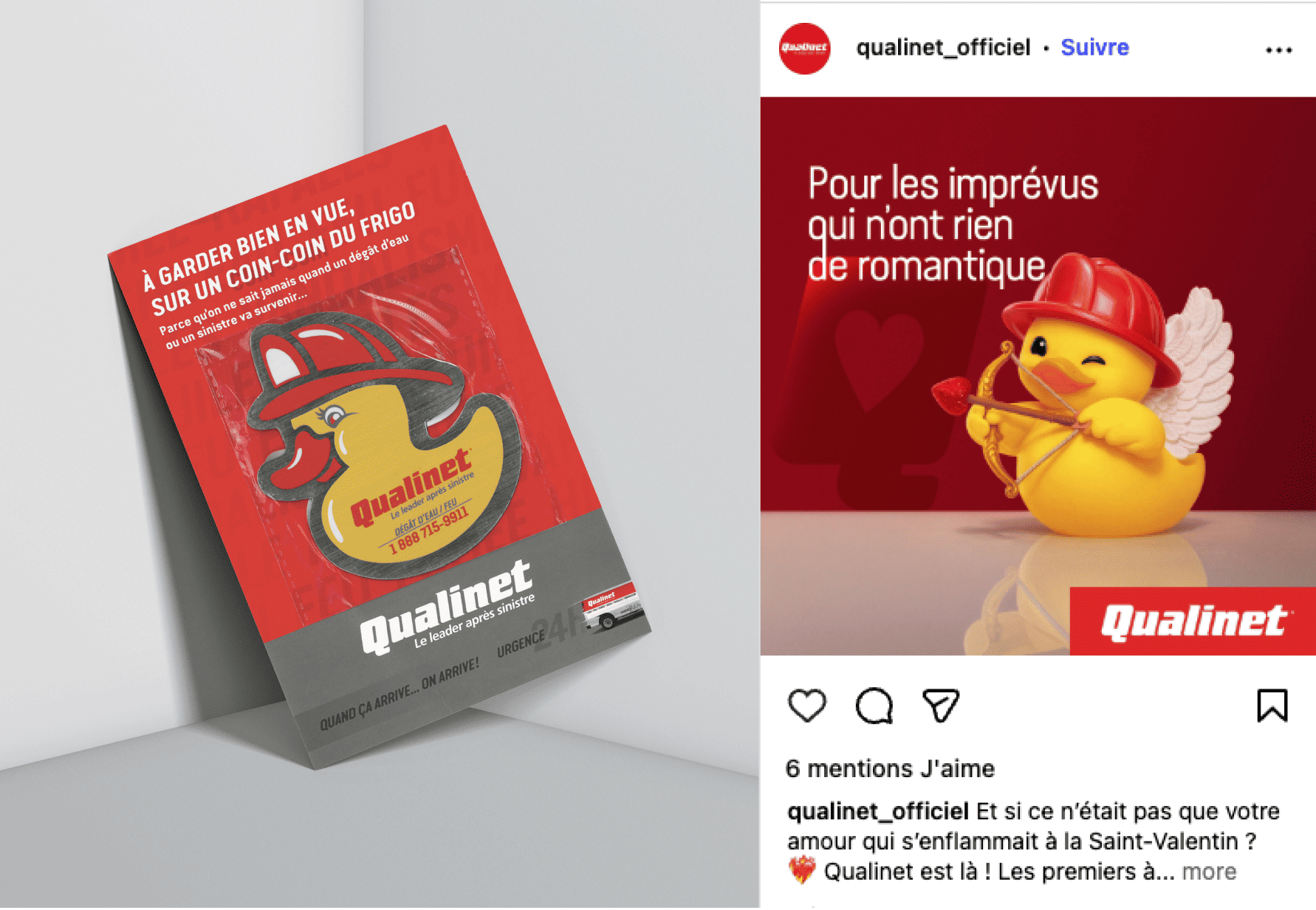 Des publicités postales et une publication Instagram de la marque Altitude.