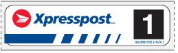 An example of the Xpresspost identifier label (33-086-572)