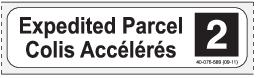 An example of the Expedited Parcel identifier label (40-076-589)