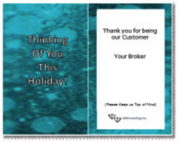 An example of a promotional thank-you card