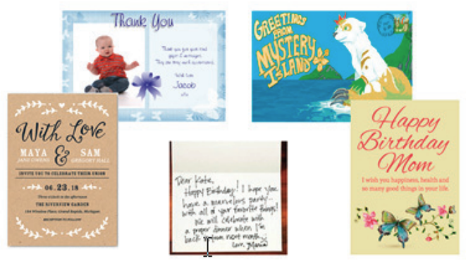 Examples of non-promotional greeting cards