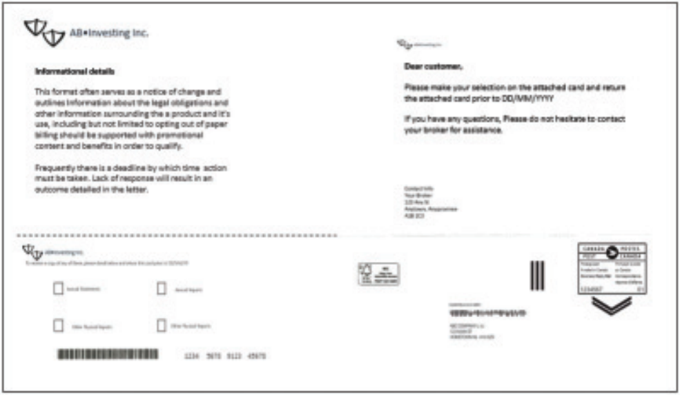An example of an opt-out consent mailing