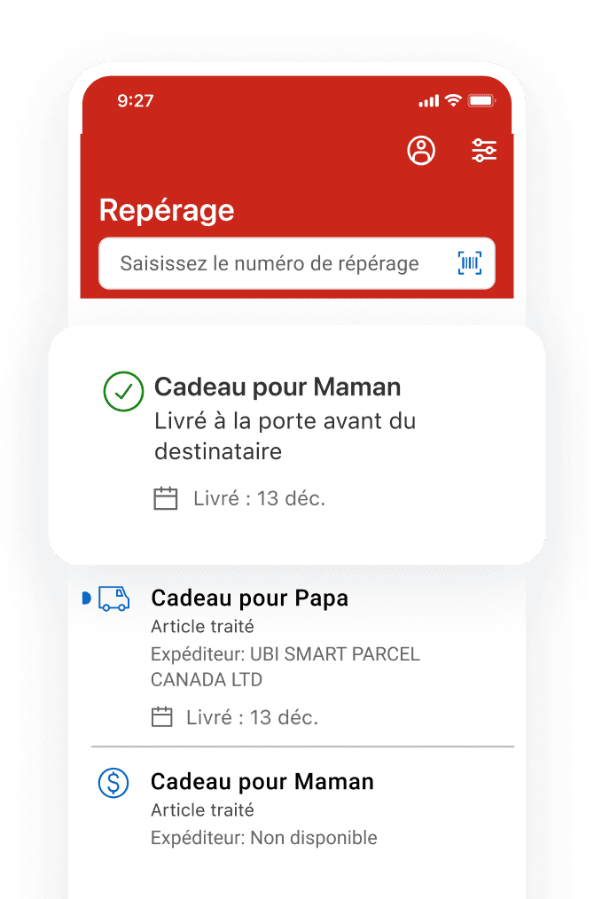 Téléchargez l’appli Postes Canada pour recevoir des mises à jour et des avis sur la livraison.