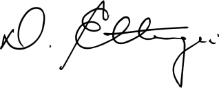 The signature of Doug Ettinger, President and Chief Executive Officer of Canada Post.