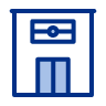 Ic&ocirc;ne de casier &agrave; colis avec compartiment &agrave; colis et fente pour &eacute;tiquette repr&eacute;sentant le ramassage ou l&rsquo;entreposage du colis.