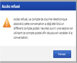 Message d'erreur &laquo; Acc&egrave;s refus&eacute; &raquo; de Connexion.