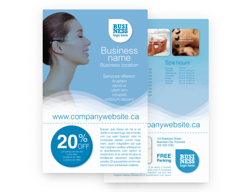 Smartmail marketing template for a beauty business – portrait format.