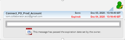Connect message expiration error message.