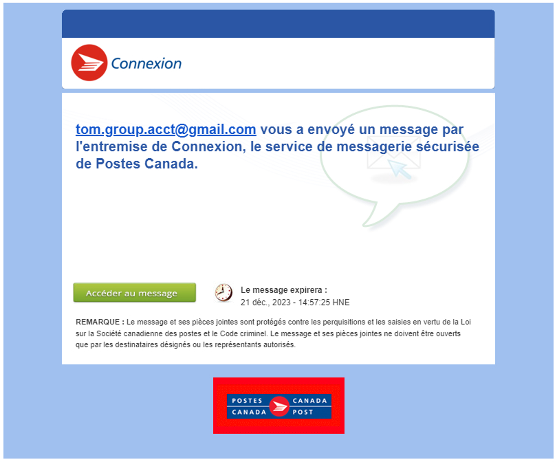 Courriel d&rsquo;invitation de Connexion.  