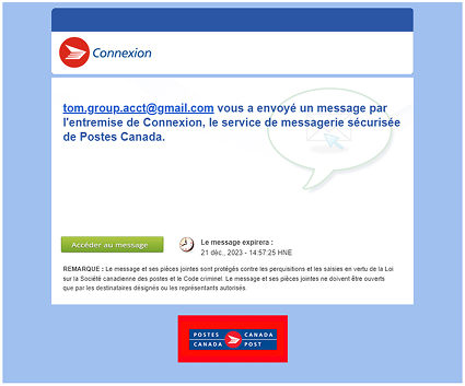 Courriel d'invitation de Connexion.