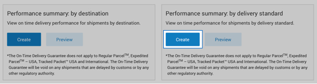 Intelligence 360 &ldquo;Create new report&rdquo; menu with &ldquo;Performance summary: by delivery standard&rdquo; option highlighted.