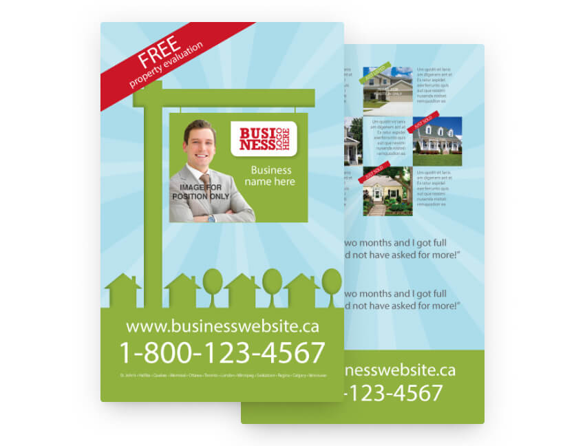 Smartmail marketing template for a real estate business – portrait format.