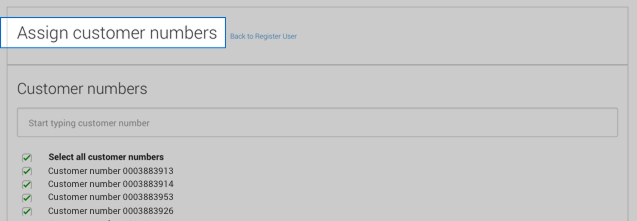 Intelligence 360 options under &ldquo;Assign customer numbers&rdquo;.