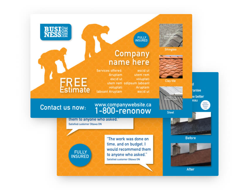 Smartmail marketing template for a renovation business – landscape format.