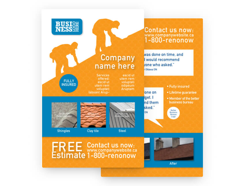 Smartmail marketing template for a renovation business – portrait format.