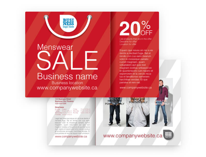 Smartmail marketing template for a retail business – landscape format.