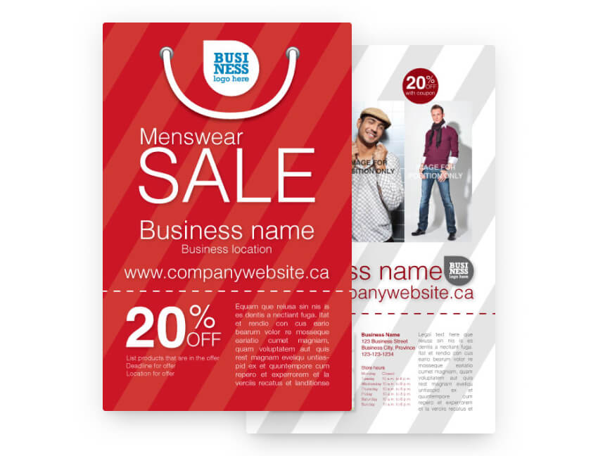 Smartmail marketing template for a retail business – portrait format.