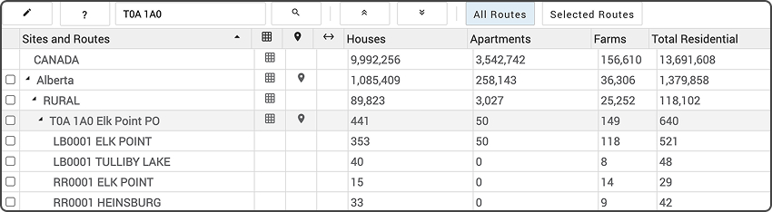 Precision Targeter tool with the All Routes menu highlighted.