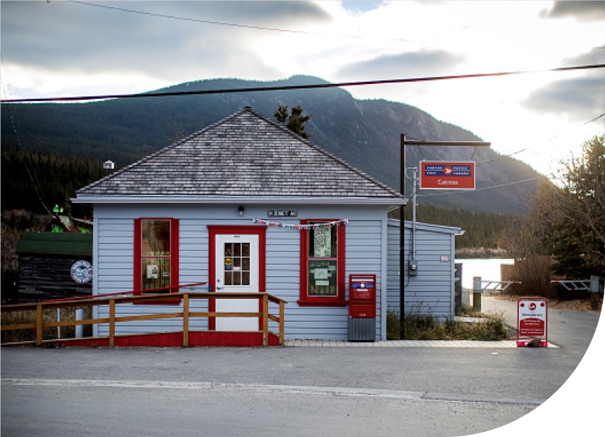Un bureau de poste de Postes Canada à Carcross, au Yukon.