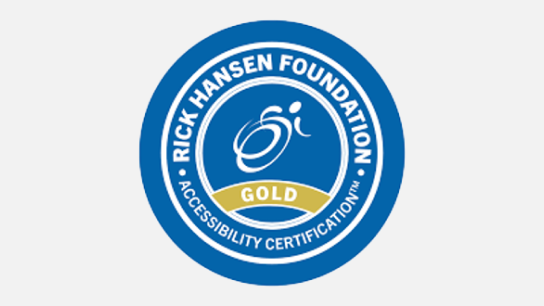 Rick Hansen Foundation Gold Accessibility Certification logo. Rick Hansen Foundation Gold Accessibility Certification logo.