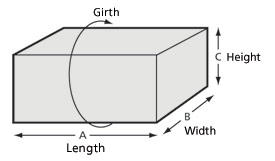 Parcel length, width, height and girth