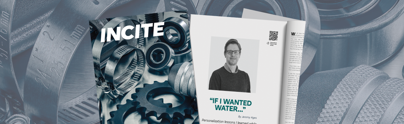 The cover of the Direct Effect issue of “Incite” magazine and an interior page open to the “If I wanted water” article.