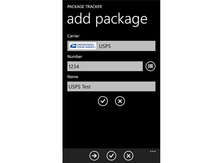 Package Tracker for Windows Phone Modal 2