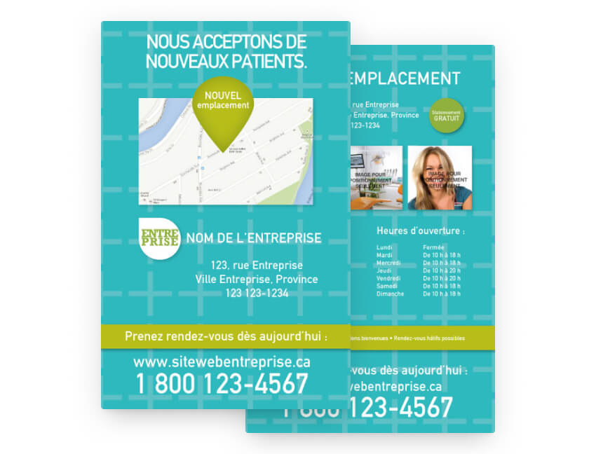 Gabarit Marketing Intelliposte pour les soins de sant&eacute; &ndash; format portrait.