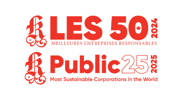 50 meilleures entreprises responsables au Canada en 2023. 25 entreprises du secteur public les plus durables au monde en 2025. 